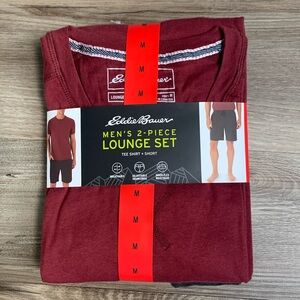 Eddie Bauer Men 2-piece Lounge Set M Medium Med Shorts Tee Shirt Top Pajama NEW